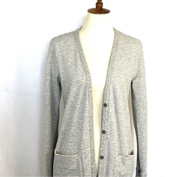 JAMES PERSE LONG BUTTON FRONT FLEECE CARDIGAN - Picture 3 of 15